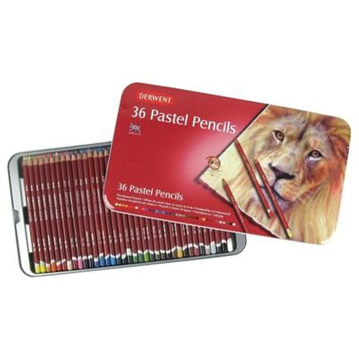 Derwent Pastel Pencils Pastel Boya Kalem Seti 36 Renk Metal Kutu