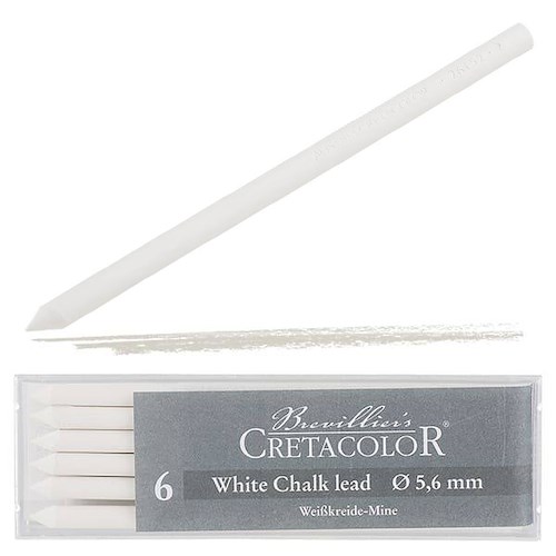 Cretacolor White Pastel Medium Beyaz Tebeşir Portmin Uç 5,6mm 6'lı 26152