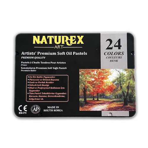 Naturex Art Premium Soft Yağlı Pastel Seti 24 Renk Metal Kutu
